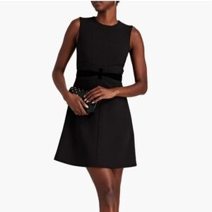 RED Valentino Velvet-trimmed Crepe Mini Dress 10 EU 46